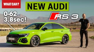 Audi RS3 review – NEW 180mph performance car driven  060mph test  What Car [upl. by Iuq725]