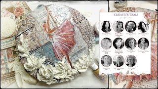 Mixmedia canvas tutorial 🌸🎻🌸Art Dorota Creative team Stamperia [upl. by Ahsinel]