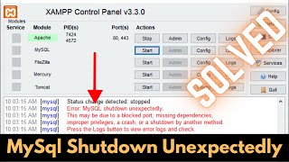 MySQL Shutdown Unexpectedly SOLVED 100  2024 Updated [upl. by Jobi]