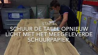 Instructievideo industrieel eettafel kleuren met invisible olie [upl. by Doherty]