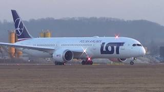 PLL LOT Boeing 7879 Dreamliner SPLSD take off from Krakow Airport [upl. by Morrill]