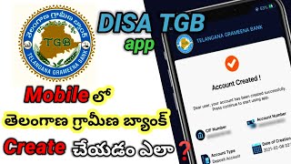 How to create Telangana grameena bank account in mobile in telugu  disa tgb unboxinginfotech31 [upl. by Eleda964]