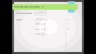 Mathématiques financières  22  annuités transformations de la formule [upl. by Warp]