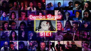 Demon slayer Season 1 Episode 1 Full Episode  Reaction Mashup [upl. by Enelia249]