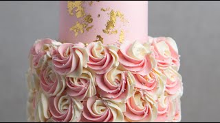 How To Make Two Tier Pink Rosette Cake Rosies Dessert Spot [upl. by Nuarb]