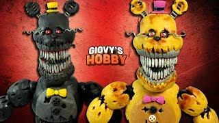 NIGHTMARE FREDBEAR  NIGHTMARE TUTORIAL ➤ FNAF 4 ★ Porcelana fria  Polymer clay ✔ Giovy Hobby [upl. by Korney]