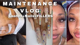 2000 MAINTENANCE VLOG More Fillers Lips x cheeks  Nails  Lash Extensions [upl. by Merola]