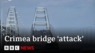 Ukraine Two dead after attack on Crimea bridge  BBC News [upl. by Eilis645]