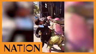 Police try to arrest protestor during antiFinance Bill protests in Nairobi CBD [upl. by Remo855]