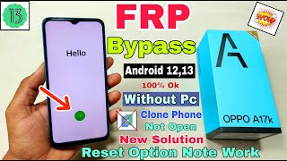 Oppo A17k FRP Bypass Android 1213  New Trick  Oppo CPH2471 Google Account Bypass Without Pc [upl. by Baily194]