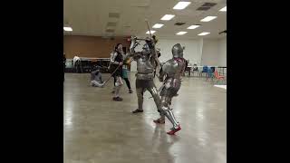 Armored sparring with polehammers armor knights medieval [upl. by Hcardahs550]