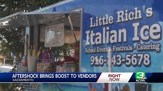 Street vendors Sacramento residents making extra cash during Aftershock [upl. by Papke549]