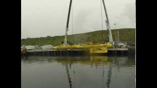 Scotrenewables Tidal Turbine SR250  Lift Out August 2013 [upl. by Aitnas241]