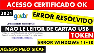 CERTIFICADO DIGITAL NAO ENCONTRADO GOVBR  ERRO LEITOR CARTAO TOKEN CERTIFICADO NAO APARECE GOOGLE [upl. by Ponce]