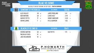 Halifax Cricket League  Premier Division Second XIs  Blackley CC 2nd XI v Sowerby St Peters CC [upl. by Tessa]