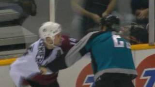 Ian Laperriere vs Ryane Clowe Jan 15 2007 [upl. by Enrol909]