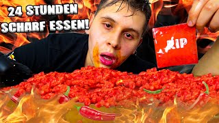 24 STUNDEN NUR SCHARF ESSEN🥵🌶️MIT SCHÄRFSTER CHIP DER WELT🤯 [upl. by Toolis]