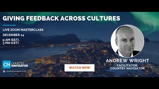 Masterclass Giving Feedback Across Cultures [upl. by Quincey]