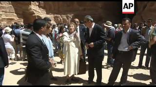 Italian President Napolitano visits ancient city of Petra [upl. by Ilat]