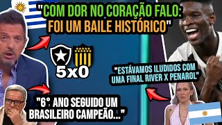 IMPRENSA URUGUAIA E ARGENTINA ARRASADAS COM GOLEADA DO BOTAFOGO NO PEÑAROL NA LIBERTADORES [upl. by Hctud]