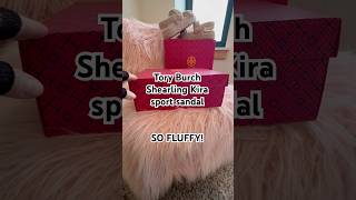 Tory Burch Shearling Kira sport sandal UNBOXING  Review SO FLUFFY [upl. by Sparkie]