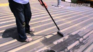 Roof Coating Restoration over Metal Application Instructions [upl. by Weksler]