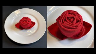 DIY How to Fold a Cloth Napkin Into a Rose Shape MadebyFate 545 [upl. by Chuu236]