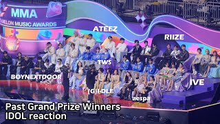 MMA 역대 대상 수상 VCR IDOL Reaction ATEEZ aespa IVE GIDLE RIIZE TWS BOYNEXTDOOR 241130 MMA [upl. by Heimer]