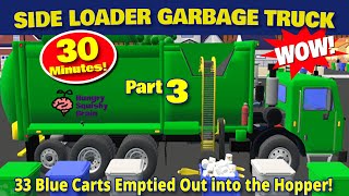 Side Loader Garbage Truck Part 3 in Our Learning Neighborhood [upl. by Colson4]