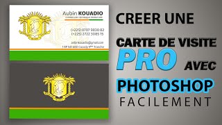 créer une carte de visite sur PhotoshoP [upl. by Naujed685]