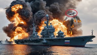 Fierce Battle Russian aircraft carrier vs Ukrainian F16 in the Black Sea [upl. by Auqenahc]