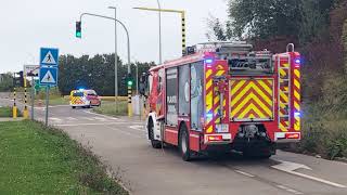 spoed autopomp trekt stroomkabel kapot samen met commando wagen redden van dieren Leuven [upl. by Kery107]