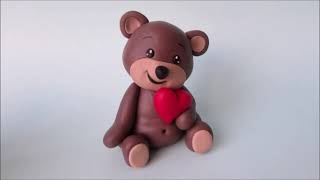 Cute Teddy Bear Cake Topper Tutorial [upl. by Enywad837]