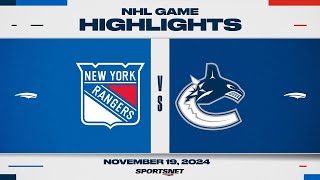 NHL Highlights  Rangers vs Canucks  November 19th 2024 [upl. by Shermy525]