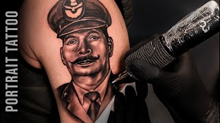 REALISTIC PORTRAIT TATTOO TUTORIAL VLOG by tattoosbyabhishek [upl. by Eylhsa]