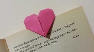 TUTORIAL ORIGAMI SEMPLICI un CUORE per SEGNALIBRO [upl. by Swee]