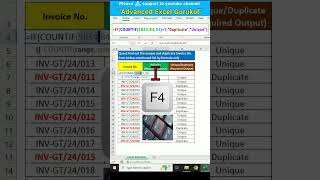 quotFind Unique and Duplicate Values in Excel with IF and COUNTIFquot shortsfeed exceltips excelshorts [upl. by Gnirol]