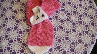 echarpe renard au tricot pour enfant 2 partie [upl. by Alaj29]