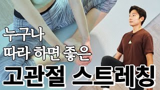 뻣뻣한 고관절 풀어주는 정말 간단한 스트레칭  스트레칭의 정석 03 고관절 스트레칭 [upl. by Allana]