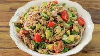 Healthy Avocado and Tuna Salad Recipe [upl. by Hasin715]