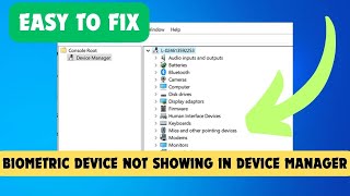 biometric device not showing in device manager [upl. by Eimarej]