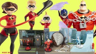 Incredibles 2 Movie Toys Huge Haul Poseable Action Figures Mini Playsets Jakks Pacific Tubey Toys [upl. by Jemimah]