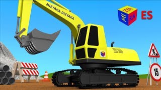 Camiones para niños en español Juego de construcción una pala excavadora Learn Spanish [upl. by Sebbie]