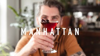 How to Make a Manhattan  a simple classic cocktail recipe [upl. by Ybhsa]