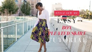 How to Sew An Easy Box Pleat Skirt Tutorial  No Hard Math Needed [upl. by Carisa]