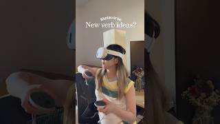 VR Meta Sim Virt 🤔 what verb ideas you got metaverse virtualreality metaquest tech [upl. by Tallu]