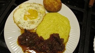 Cajun breakfast gravy steak grits egg biscuit crowder peas amp rice [upl. by Iover]