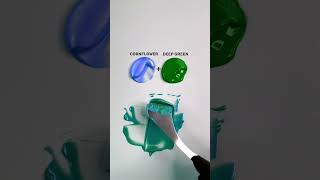 Cornflower  Deep Green Color Mixing colormixing asmrart [upl. by Basir]