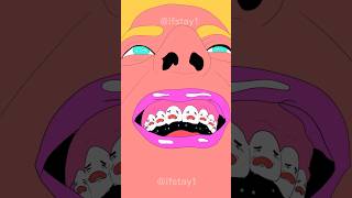 Crying teeth animation cute teeth dentist funny shorts mouth [upl. by Ahseinar]