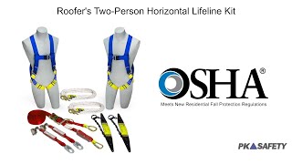 How to Setup the Roofers 2 Person Horizontal Lifeline Kit [upl. by Shewmaker]